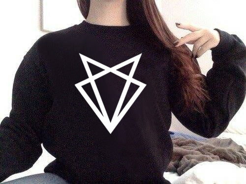EAST KNITTING Autumn Winter Wolf Women Sweatshirt