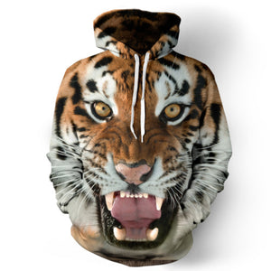 East Knitting Animal Hoodies Sweatshirt For Men 3D Print Hooded Pullover