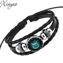 Load image into Gallery viewer, 12 Constellation Bracelet/Men Women Braided Leather Bracelets &amp; Bangles