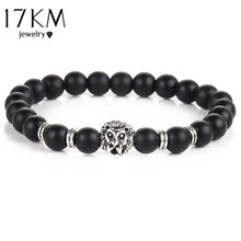 Load image into Gallery viewer, Black Lava Natural Stone Multi-Color Lion strand Bracelet