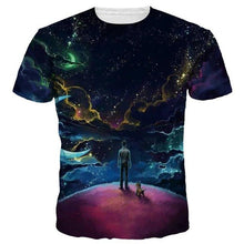 Load image into Gallery viewer, Mr.1991INC New Arrivals Men/Women 3d T-shirt Digital Print Moon Night Space Galaxy Tshirts Quick Dry Summer Tops Tees