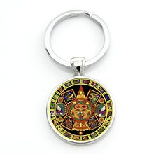Load image into Gallery viewer, Vintage fashion men/women mandala glass key-chain Buddhism zen charm