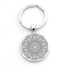Load image into Gallery viewer, Vintage fashion men/women mandala glass key-chain Buddhism zen charm
