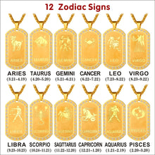 Load image into Gallery viewer, Zodiac Signs Necklace For Men/Women Gold Color Stainless Steel Constellations