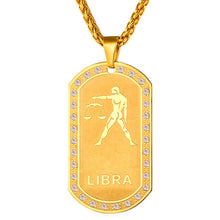Load image into Gallery viewer, Zodiac Signs Necklace For Men/Women Gold Color Stainless Steel Constellations
