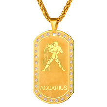 Load image into Gallery viewer, Zodiac Signs Necklace For Men/Women Gold Color Stainless Steel Constellations