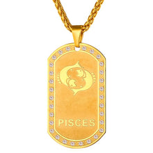Load image into Gallery viewer, Zodiac Signs Necklace For Men/Women Gold Color Stainless Steel Constellations