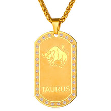 Load image into Gallery viewer, Zodiac Signs Necklace For Men/Women Gold Color Stainless Steel Constellations