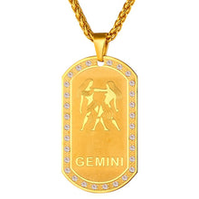 Load image into Gallery viewer, Zodiac Signs Necklace For Men/Women Gold Color Stainless Steel Constellations