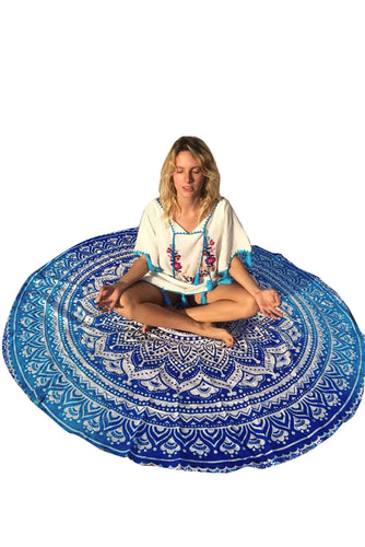 Ocean Round Mandala Tapestry