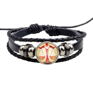 Ethnic Tribe Pattern 12 Constellations Bracelet Weave Rope