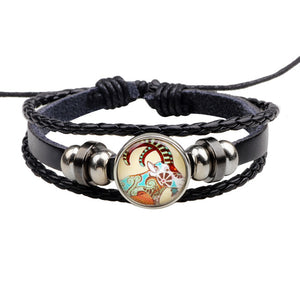 Ethnic Tribe Pattern 12 Constellations Bracelet Weave Rope