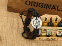 Load image into Gallery viewer, Oriental Style Ying Yang Bracelets Cow Leather