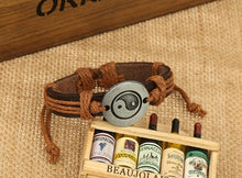 Load image into Gallery viewer, Oriental Style Ying Yang Bracelets Cow Leather