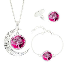 Load image into Gallery viewer, Life Tree Pendant Chain Crescent Moon Necklace