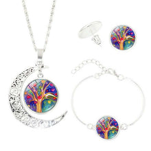 Load image into Gallery viewer, Life Tree Pendant Chain Crescent Moon Necklace