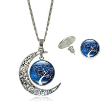Load image into Gallery viewer, Life Tree Pendant Chain Crescent Moon Necklace