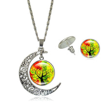 Load image into Gallery viewer, Life Tree Pendant Chain Crescent Moon Necklace