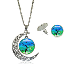 Load image into Gallery viewer, Life Tree Pendant Chain Crescent Moon Necklace