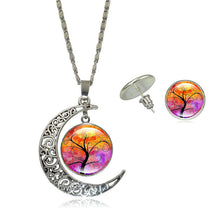 Load image into Gallery viewer, Life Tree Pendant Chain Crescent Moon Necklace
