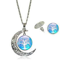 Load image into Gallery viewer, Life Tree Pendant Chain Crescent Moon Necklace