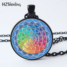 Load image into Gallery viewer, New henna yoga necklace om symbol Buddhism zen glass handmade