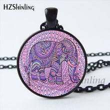 Load image into Gallery viewer, Faith Zen Healing Elephant Ganesha Glass Dome Mandala Necklace