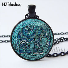 Load image into Gallery viewer, Faith Zen Healing Elephant Ganesha Glass Dome Mandala Necklace