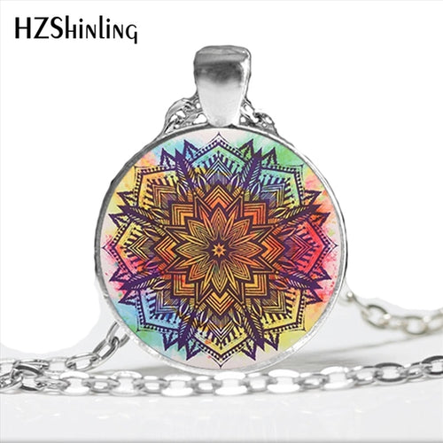 Indian Flower of Life Pendant Mandala Sacred Geometry Design