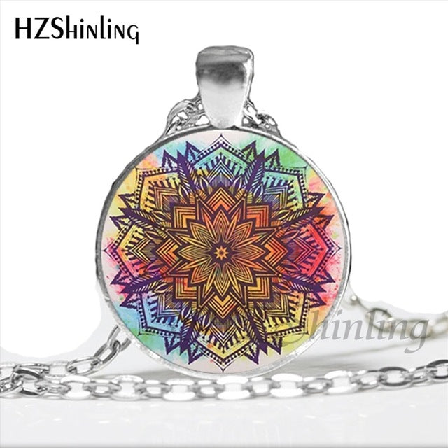 Indian Flower of Life Pendant Mandala Sacred Geometry Design
