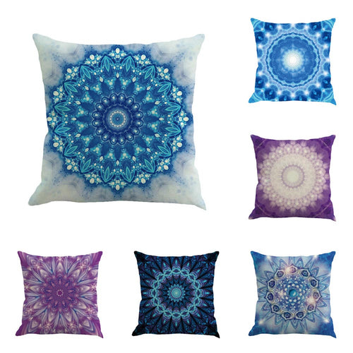 Beach Bohemian Geometric Mandala Cushion Cover