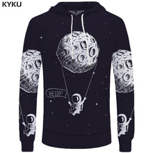 Load image into Gallery viewer, KYKU Brand Moon Sweatshirts Astronaut Funny Hoodie Landing On The Moon Hoodie Sweatshirt Men 3d Print Anime Mens Clothes