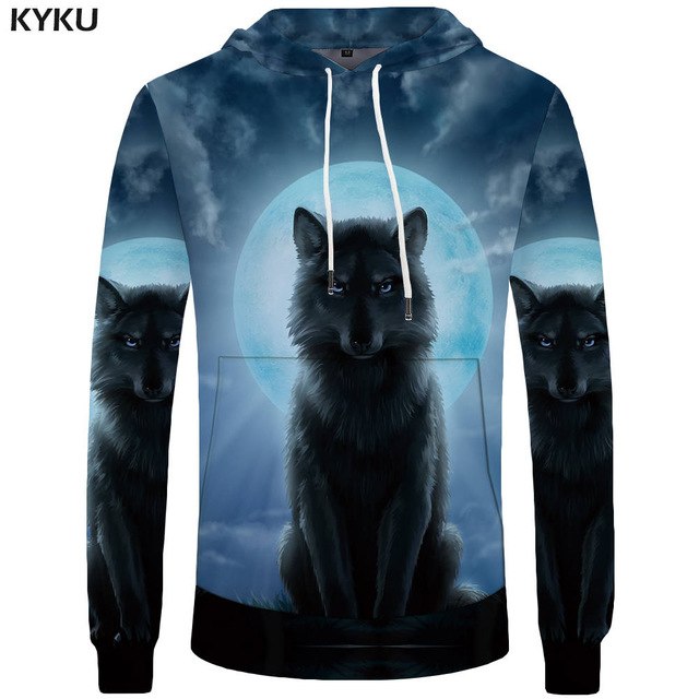 KYKU Brand Moon Sweatshirts Astronaut Funny Hoodie Landing On The Moon Hoodie Sweatshirt Men 3d Print Anime Mens Clothes