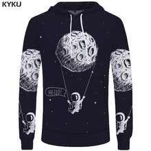 Load image into Gallery viewer, KYKU Brand Moon Sweatshirts Astronaut Funny Hoodie Landing On The Moon Hoodie Sweatshirt Men 3d Print Anime Mens Clothes
