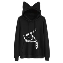 Load image into Gallery viewer, Womens Cat Long Sleeve Hoodie Sweatshirt Hooded Pullover