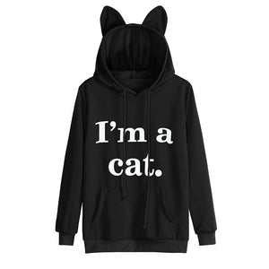Cat Long Sleeve Hoodie Sweatshirt