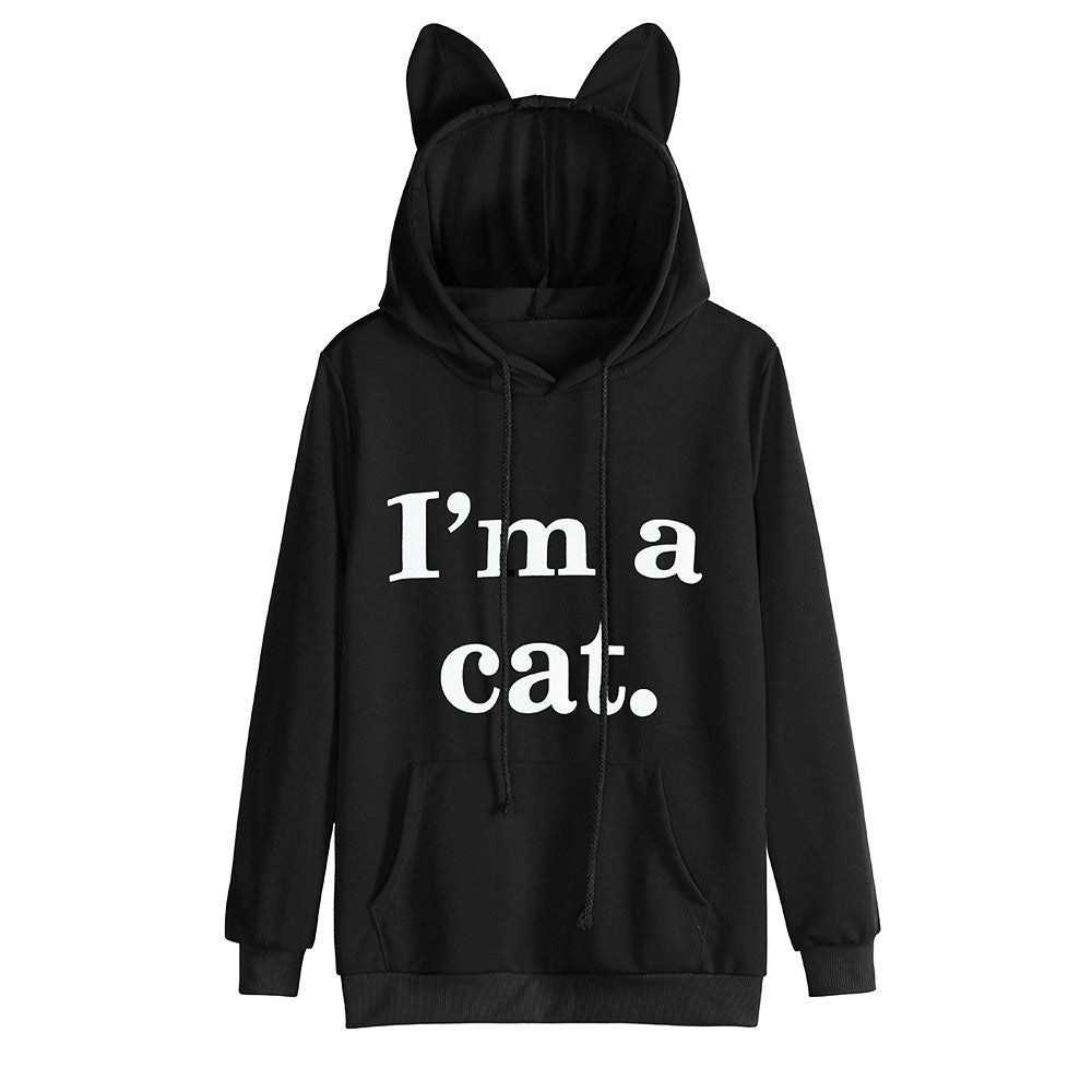 Cat Long Sleeve Hoodie Sweatshirt