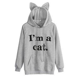 Cat Long Sleeve Hoodie Sweatshirt