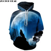 Load image into Gallery viewer, Moon Wolf  Hoodies