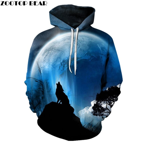 Moon Wolf  Hoodies