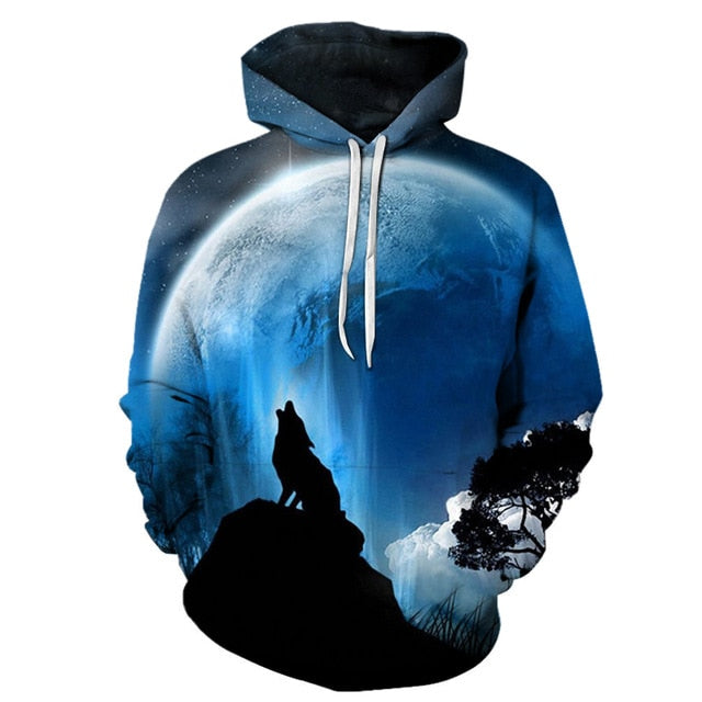 Moon Wolf  Hoodies