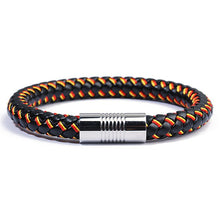 Load image into Gallery viewer, Genuine Braided Leather Rope Bracelets with Stainless Steel Clasps