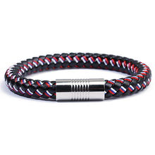 Load image into Gallery viewer, Genuine Braided Leather Rope Bracelets with Stainless Steel Clasps