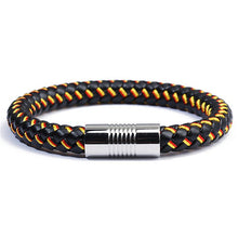 Load image into Gallery viewer, Genuine Braided Leather Rope Bracelets with Stainless Steel Clasps