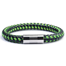 Load image into Gallery viewer, Genuine Braided Leather Rope Bracelets with Stainless Steel Clasps