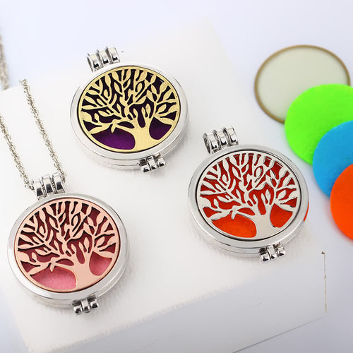Aromatherapy Necklace Tree of Life Pattern Diffuser