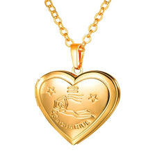 Load image into Gallery viewer, Locket Necklaces 12 Constellations/Zodiac Heart Pendant &amp; Chain Men/Women Jewelry