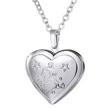 Load image into Gallery viewer, Locket Necklaces 12 Constellations/Zodiac Heart Pendant &amp; Chain Men/Women Jewelry