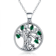 Load image into Gallery viewer, Sterling Silver Tree of Life Zircon Pendant