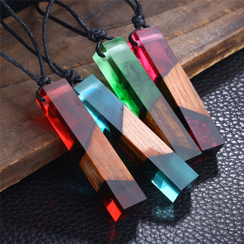 Colored Resin Wood Pendant